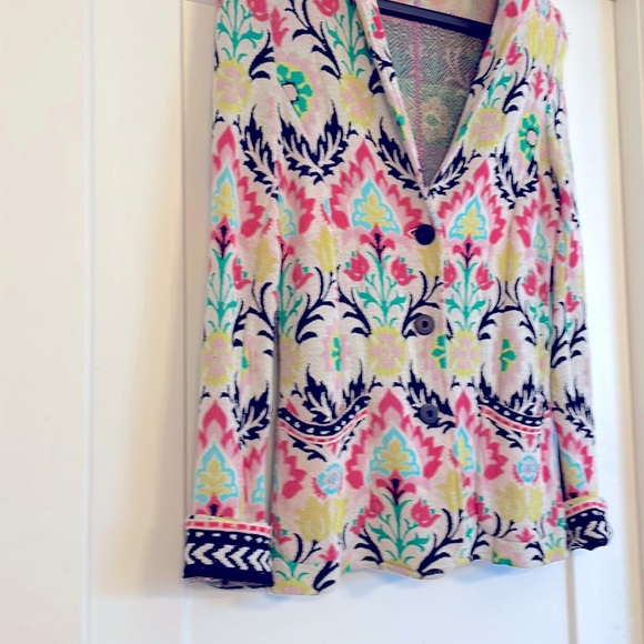 Aldomartins (Anthropologie) bold boho soft floral blazer  *Made in Spain* - Picture 4 of 15